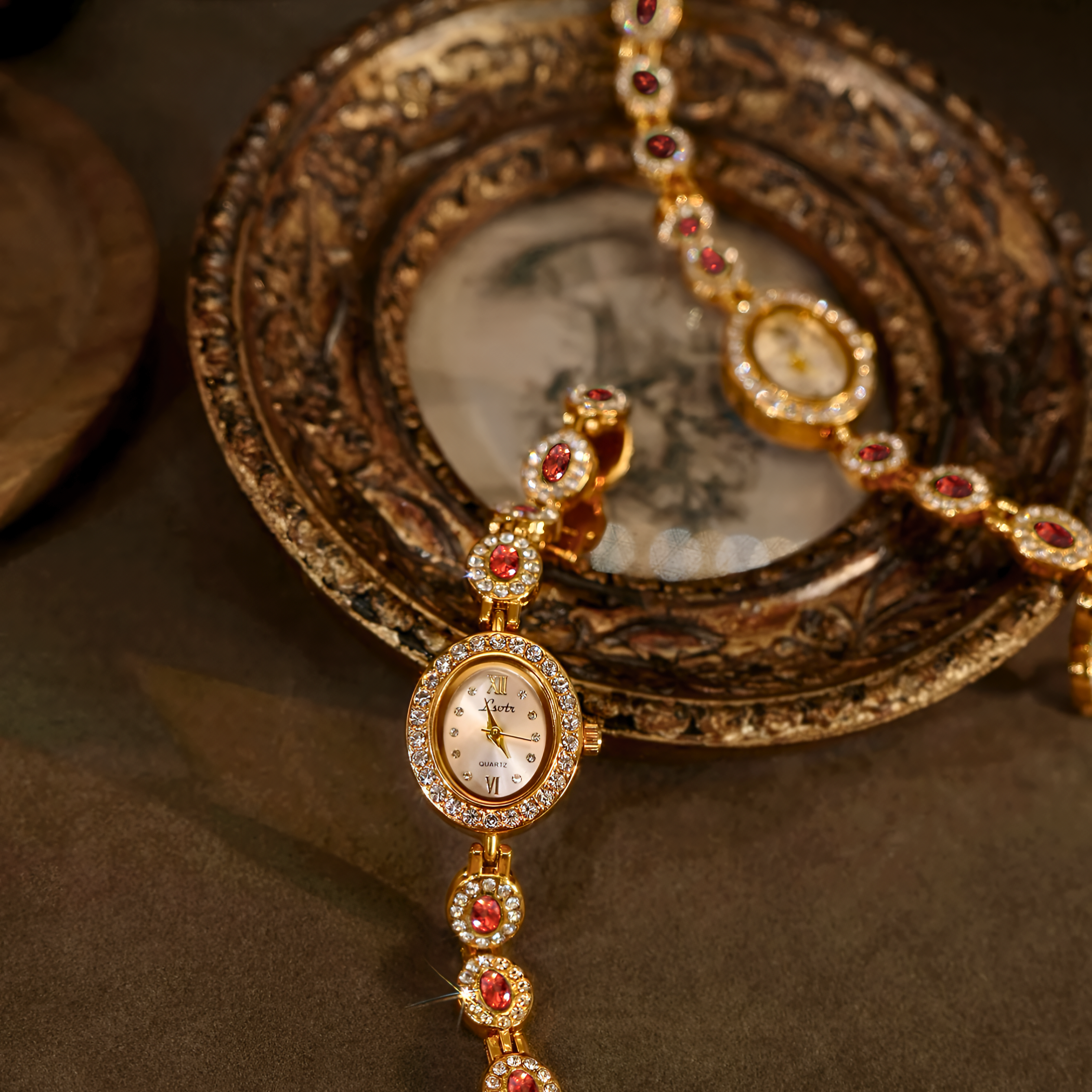 Pavé Link Cabochon Watch