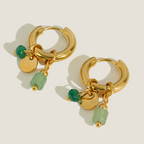 Olive Charm Huggies (Gold)
