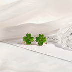 Clover Cat’s-Eye Studs