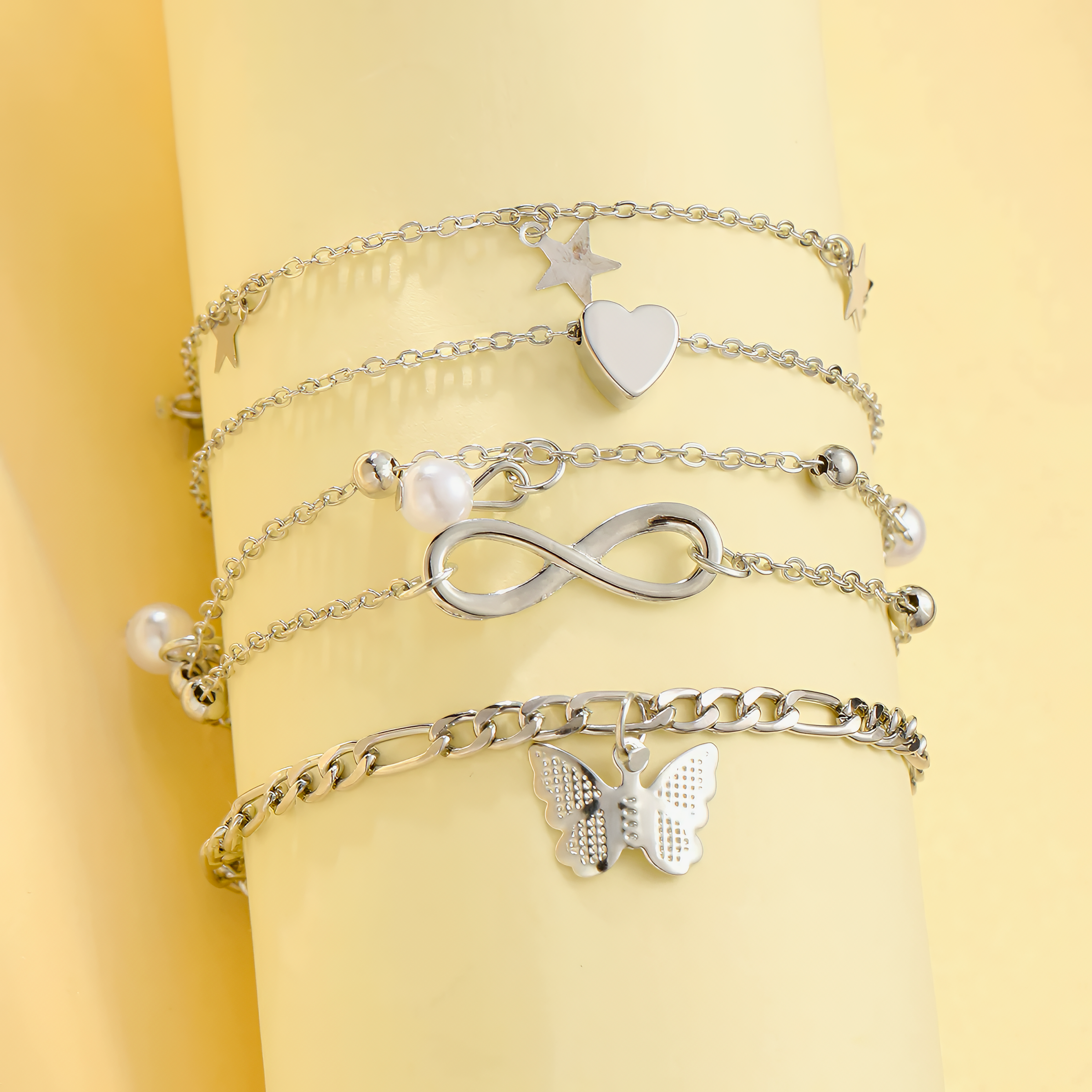Papillon Charm Anklet Set