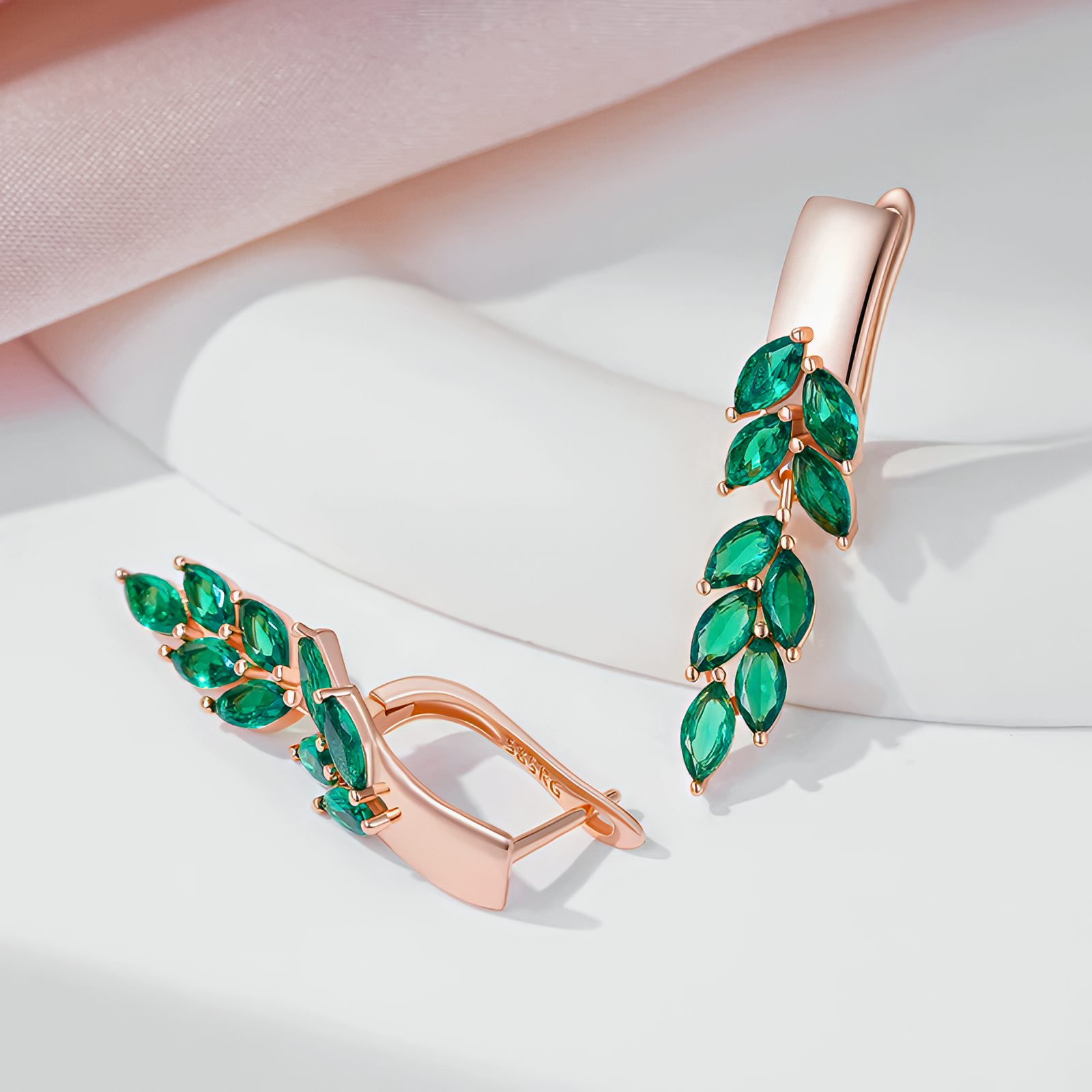Laurel Drop Earrings (Rose Gold)