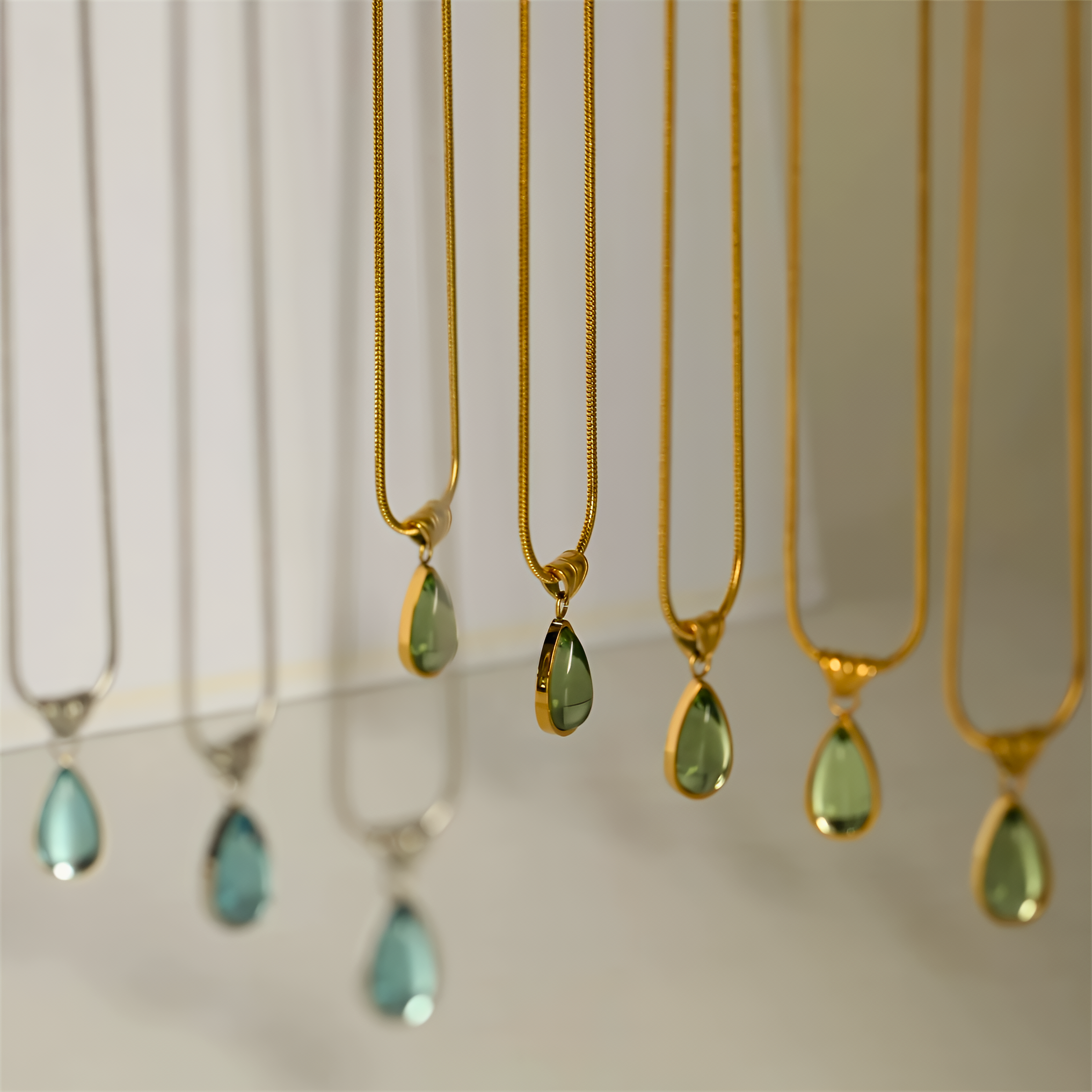 Ocean Teardrop Pendant (Gold)