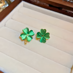 Clover Cat’s-Eye Studs
