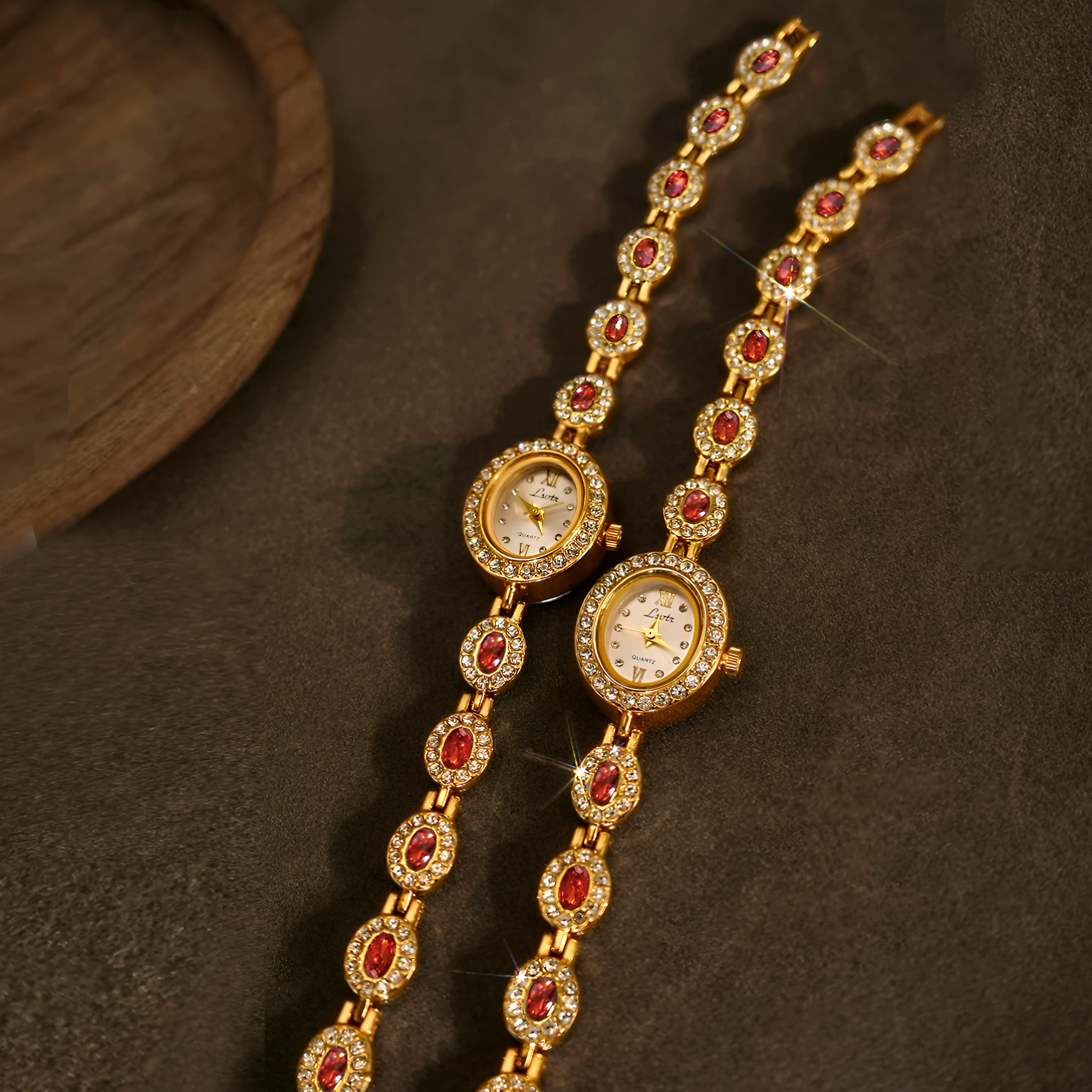 Pavé Link Cabochon Watch