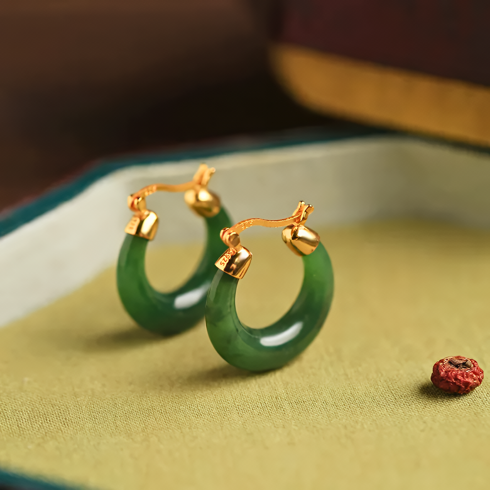 Chalcedony Hoop Earrings