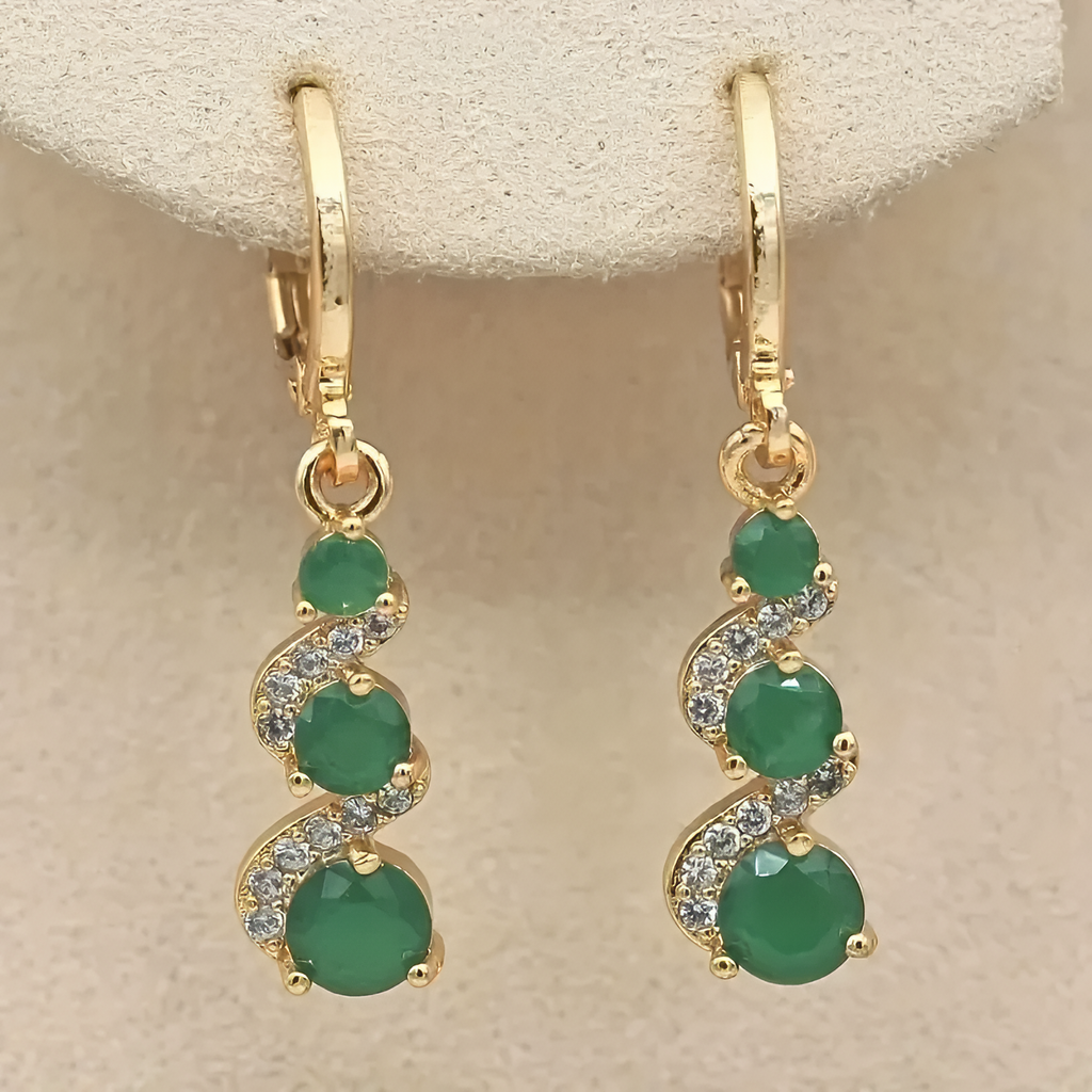 Pavé Trio Drop Earrings