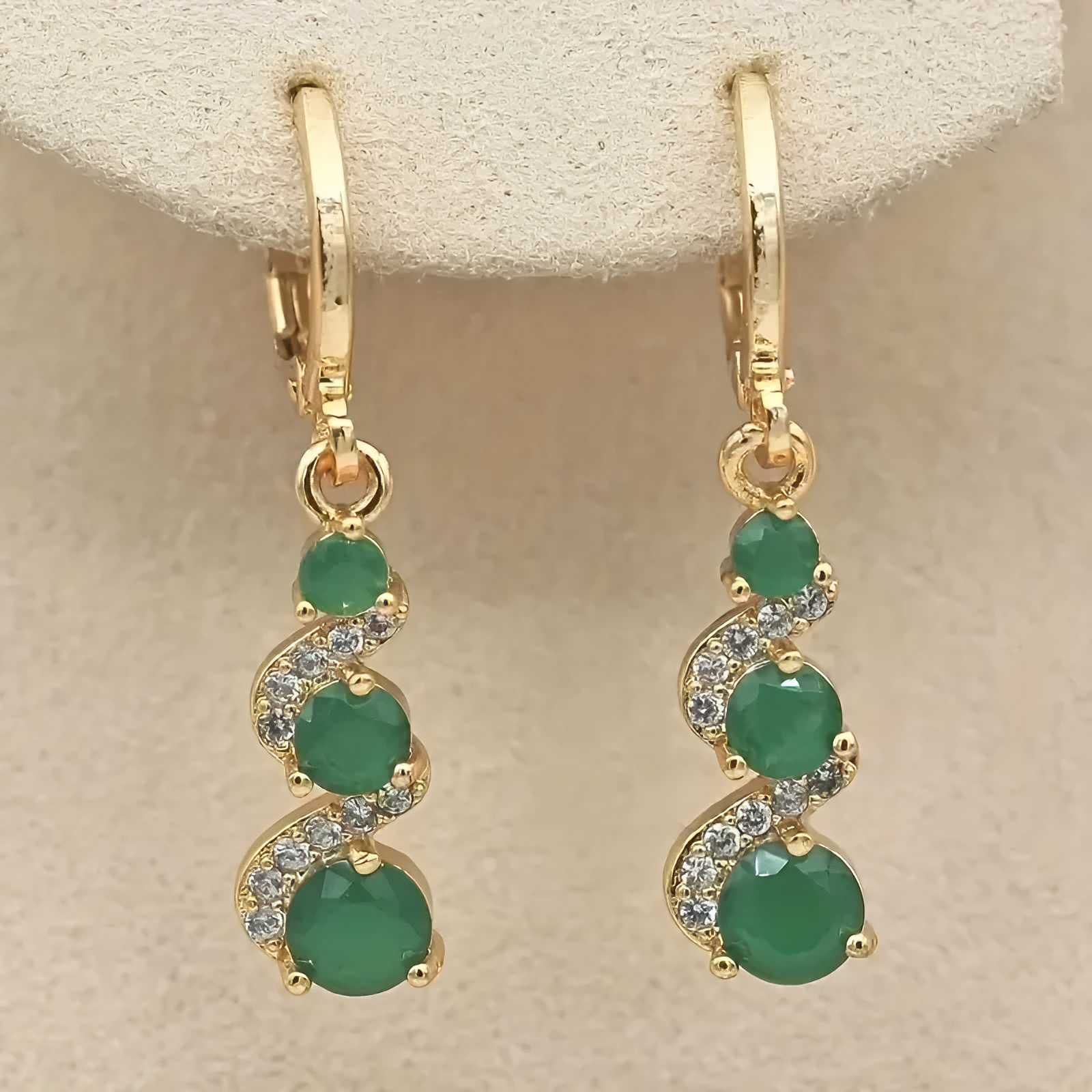 Pavé Trio Drop Earrings
