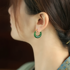 Chalcedony Hoop Earrings