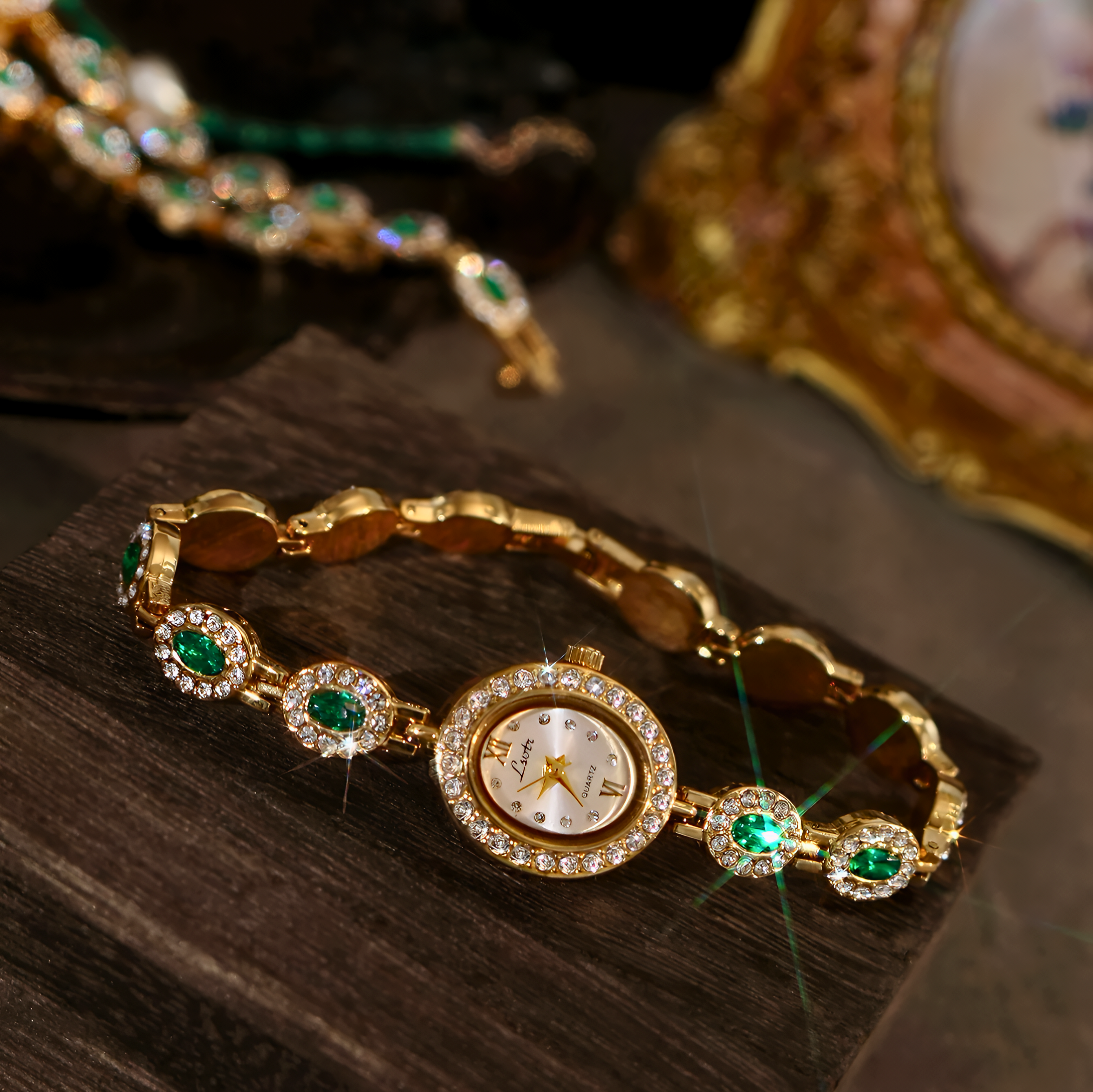 Pavé Link Cabochon Watch