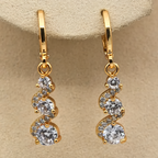 Pavé Trio Drop Earrings