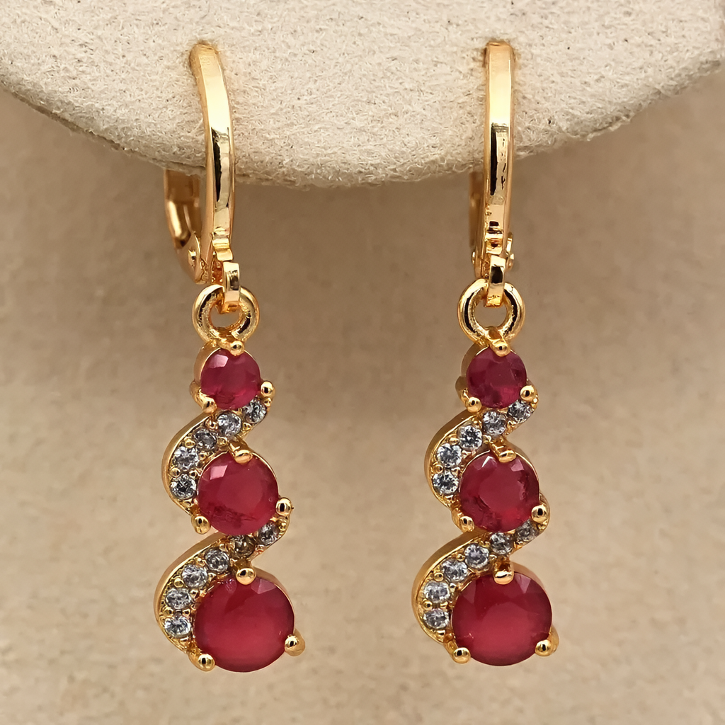 Pavé Trio Drop Earrings