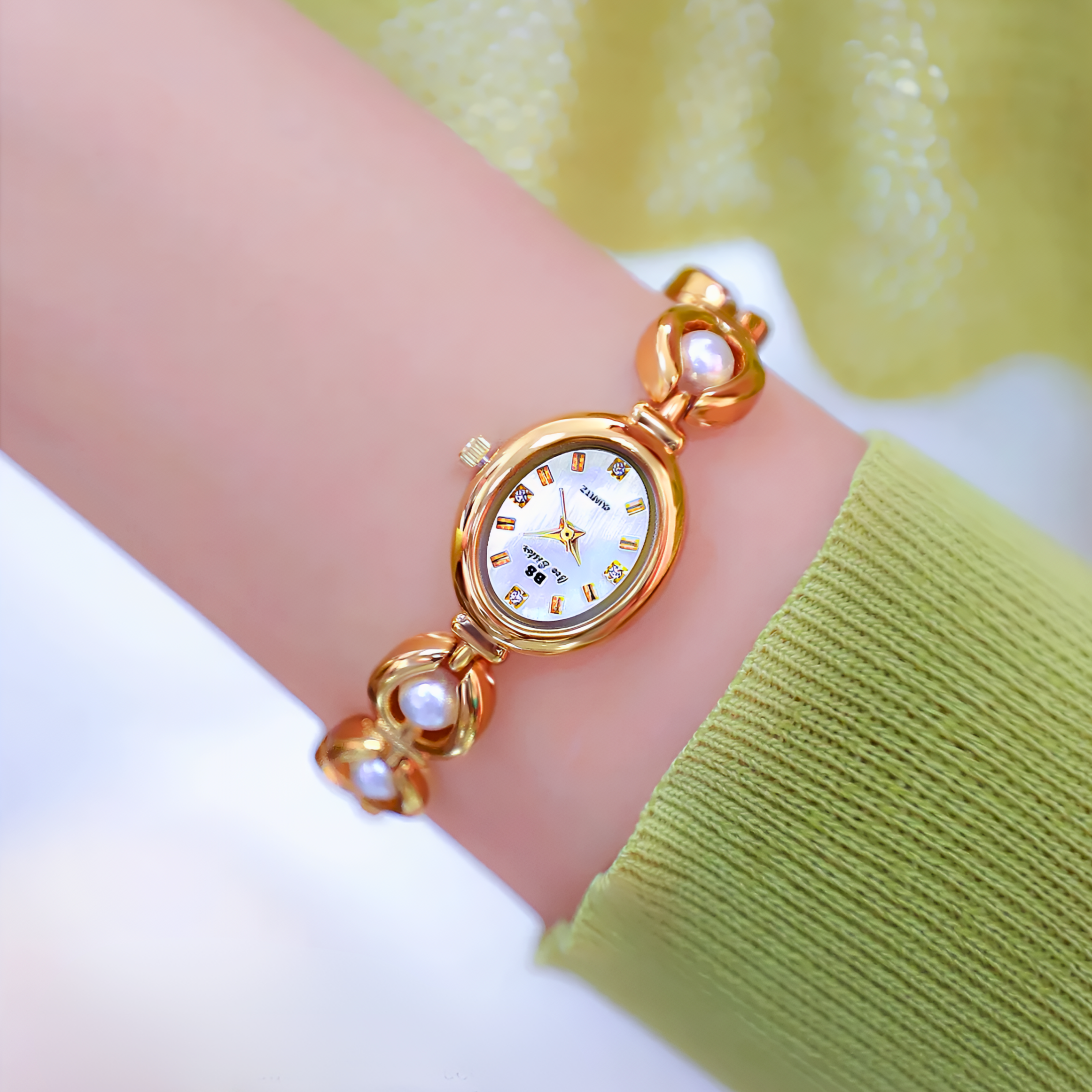 Pearl Link Cabochon Watch