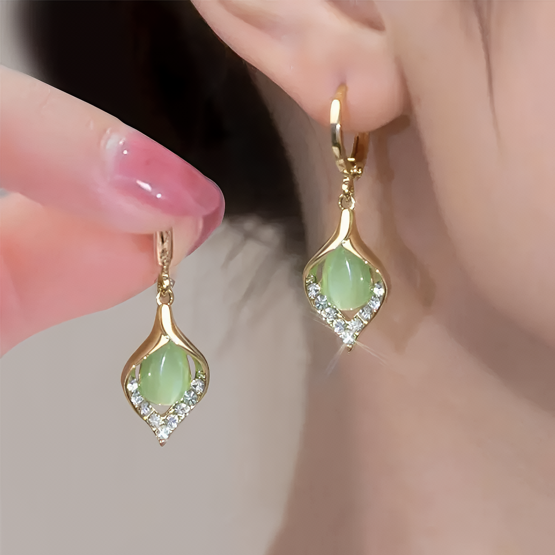 Tulip Pavé Hoop Earrings