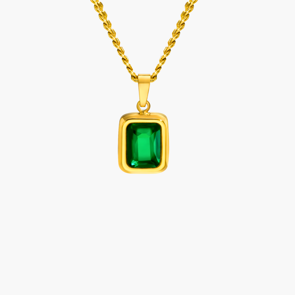Retro Emerald Pendant (Gold)