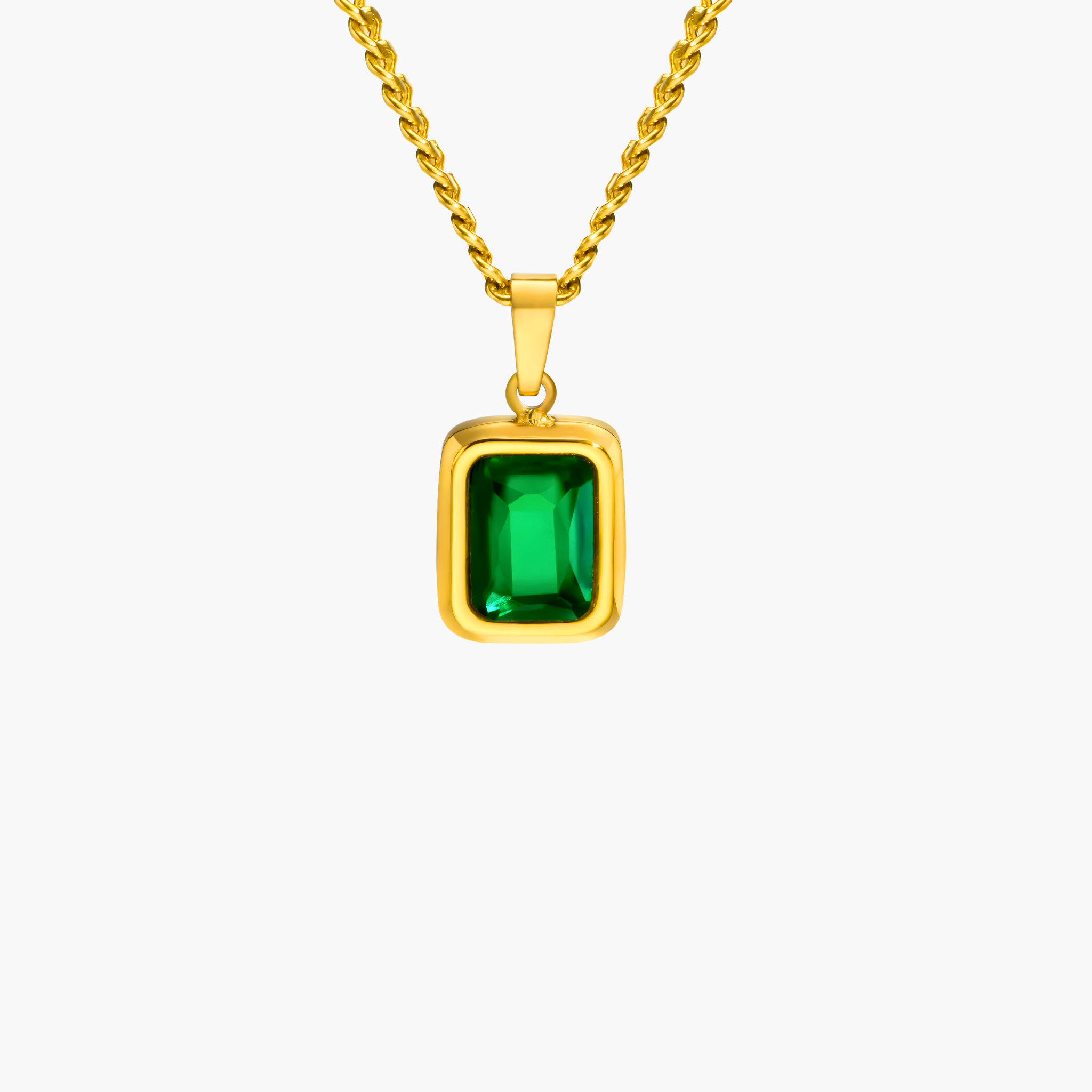 Retro Emerald Pendant (Gold)