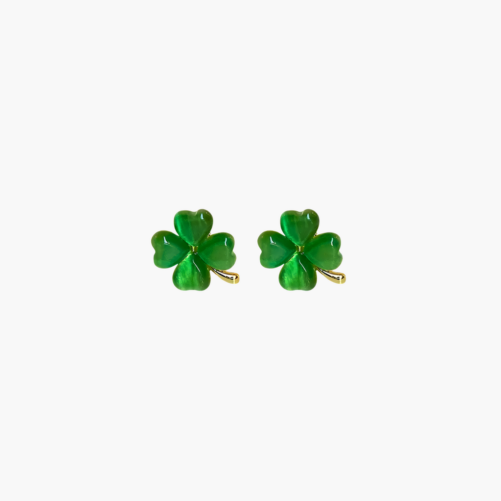 Clover Cat’s-Eye Studs