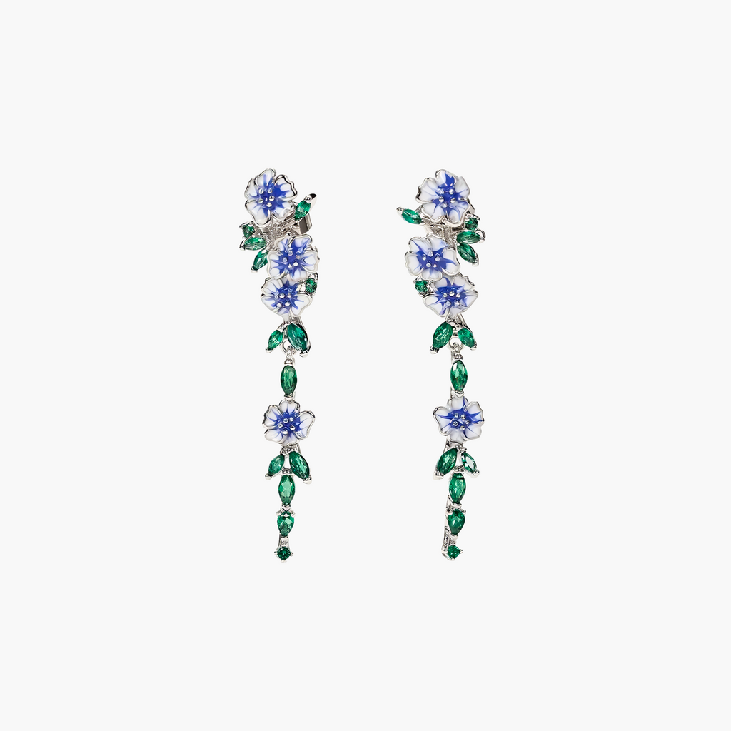 Enamel Bloom Drop Earrings