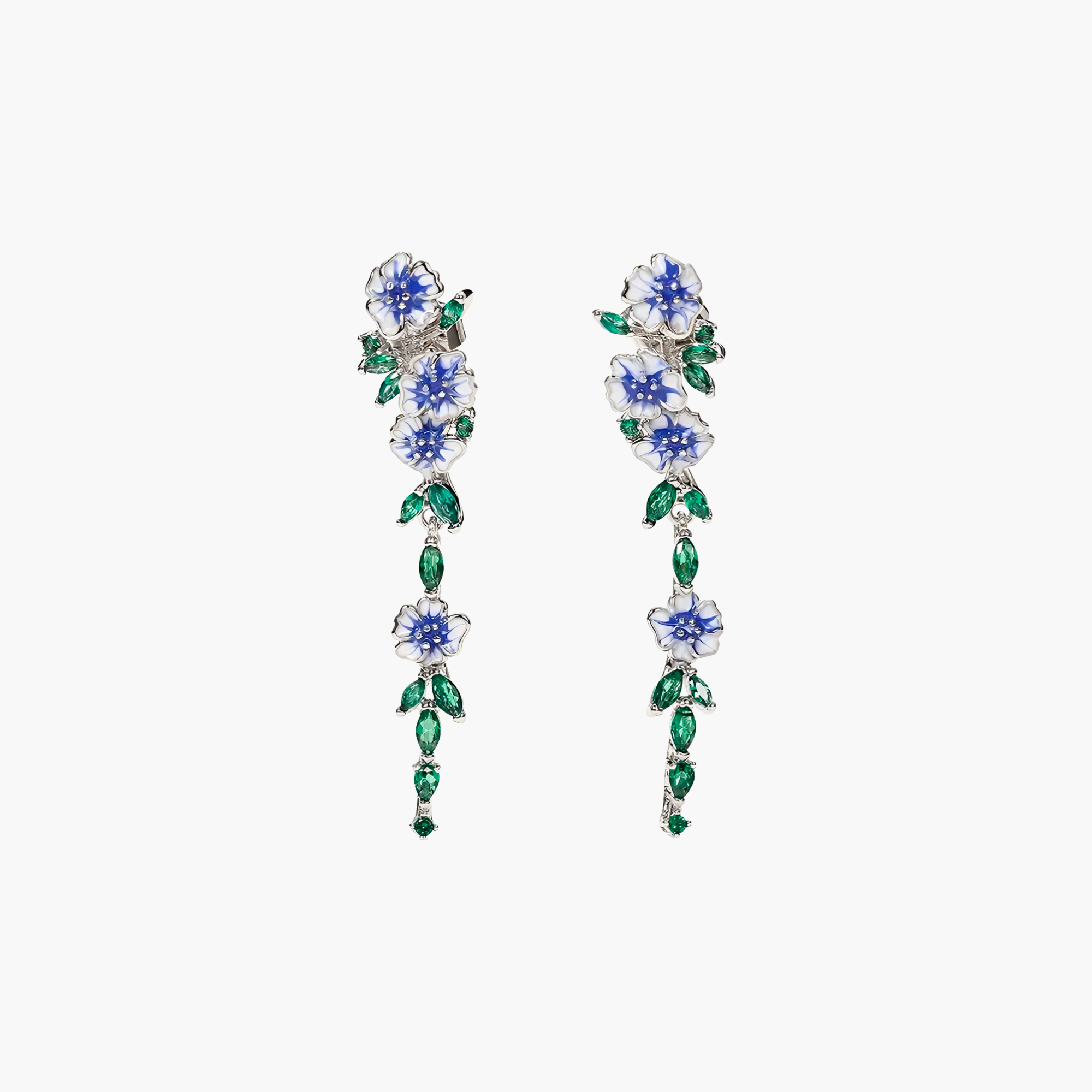 Enamel Bloom Drop Earrings