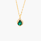 Emerald Teardrop Pendant Necklace