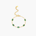 Petite Emerald Baguette Station Bracelet (Gold)