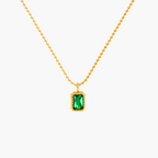 Beaded-Frame Emerald Pendant (Gold)