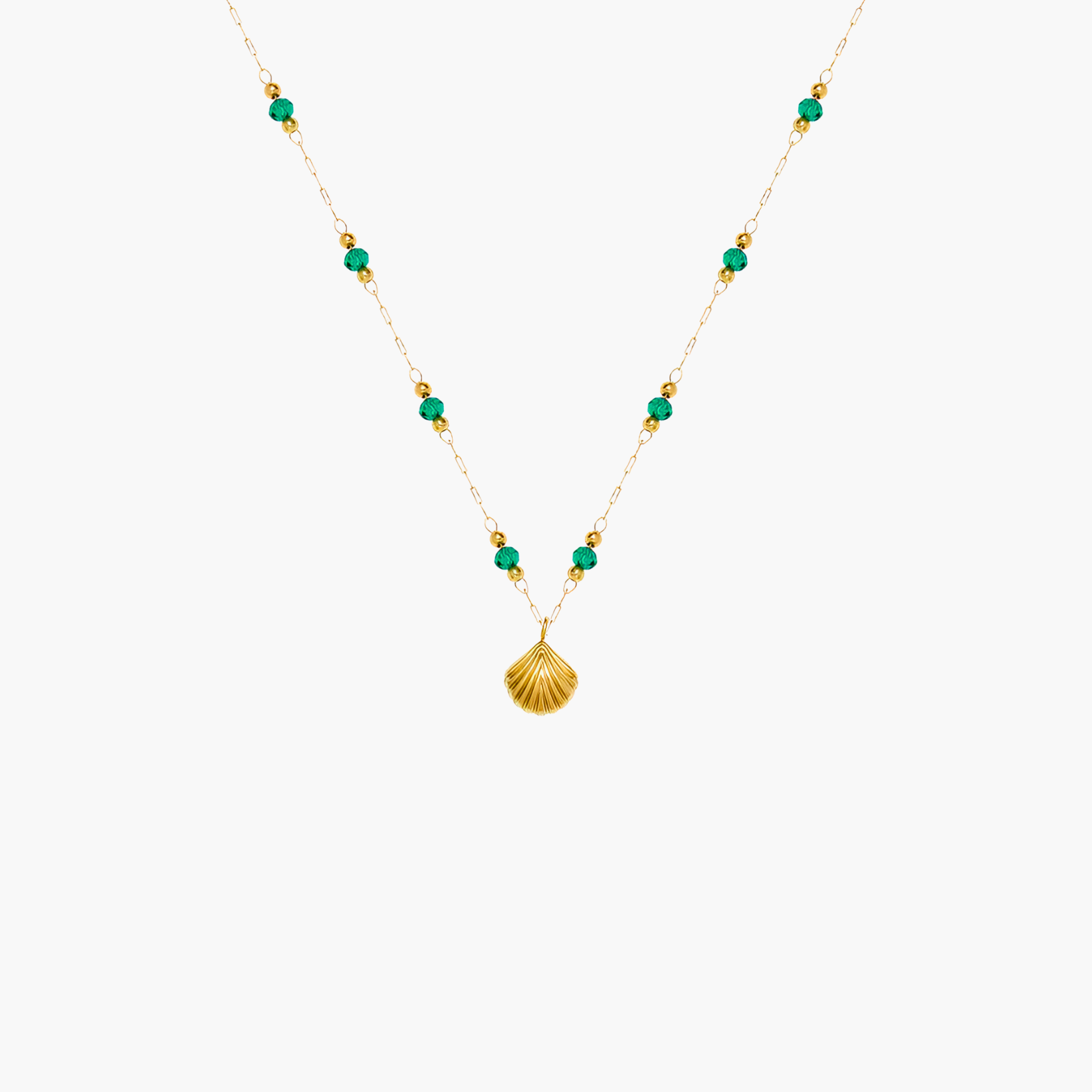 Seashell Bead Necklace (Gold)