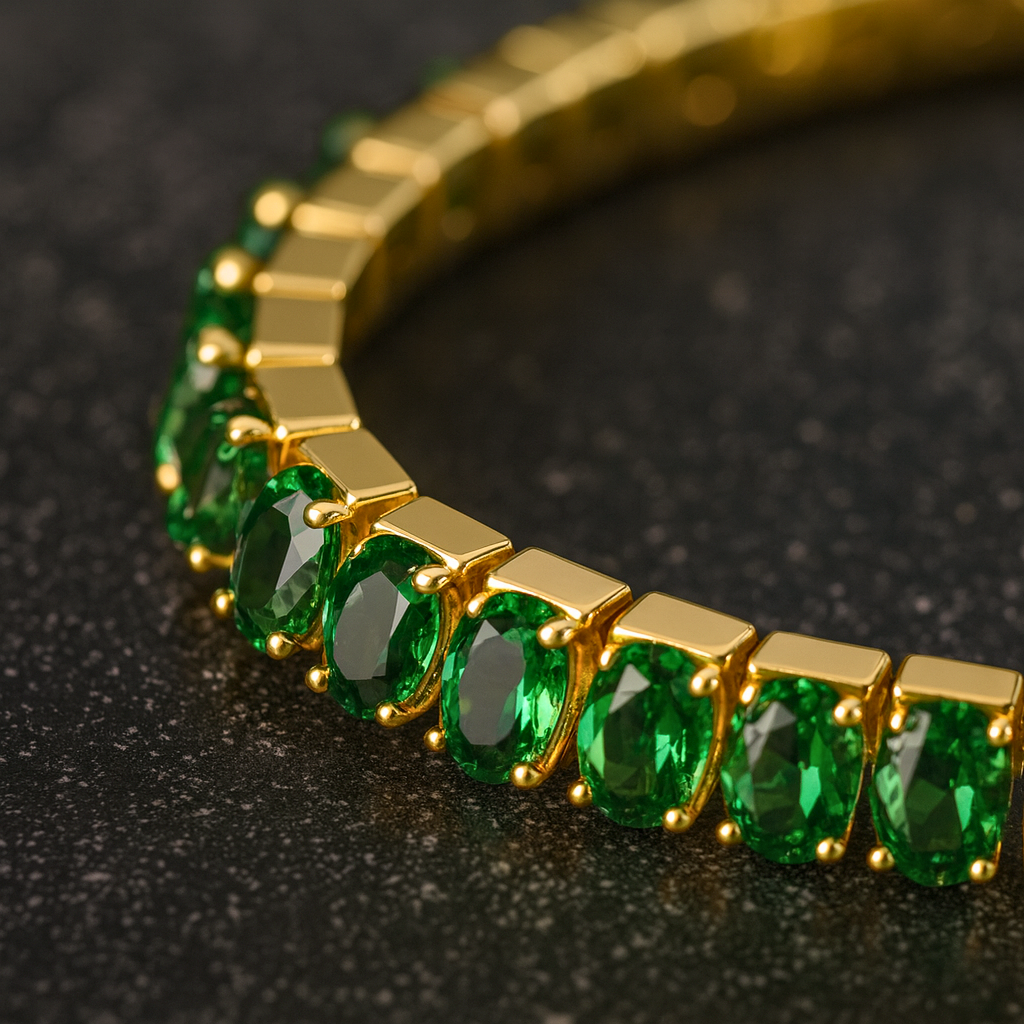 Emerald Tennis Bracelet (Gold)