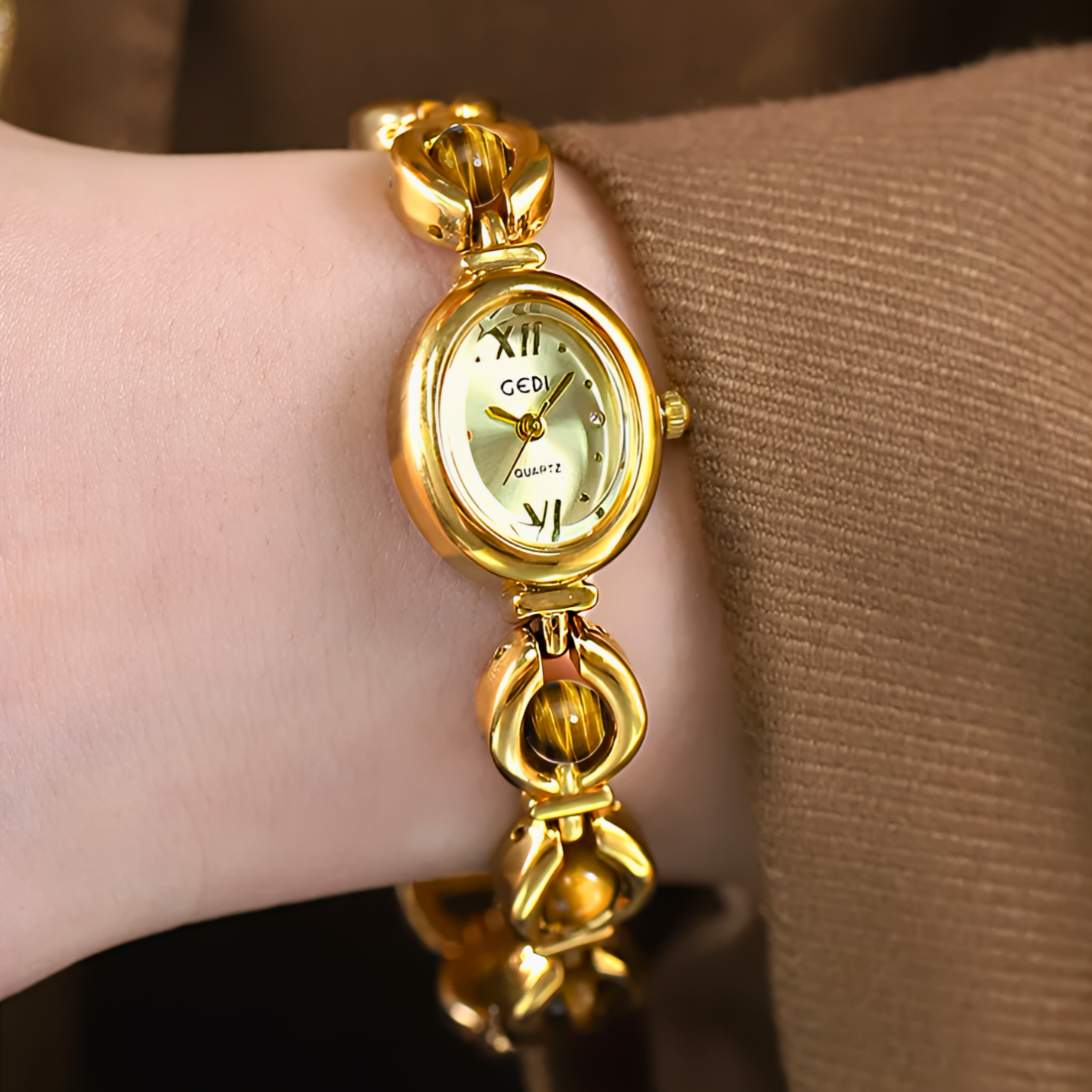 Rosette Link Cabochon Watch