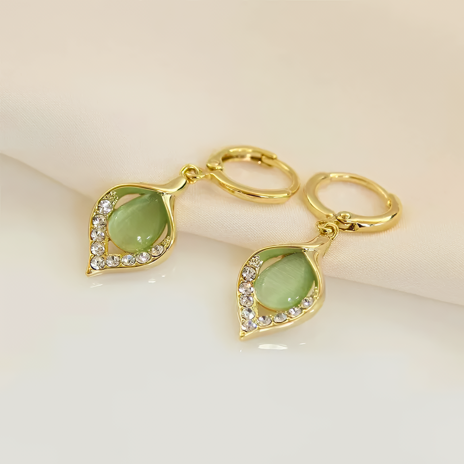 Tulip Pavé Hoop Earrings