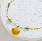 Seashell Bead Bracelet (Gold)