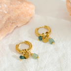 Olive Charm Huggies (Gold)
