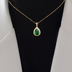Green Teardrop Pendant (Gold)