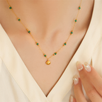 Seashell Bead Necklace (Gold)
