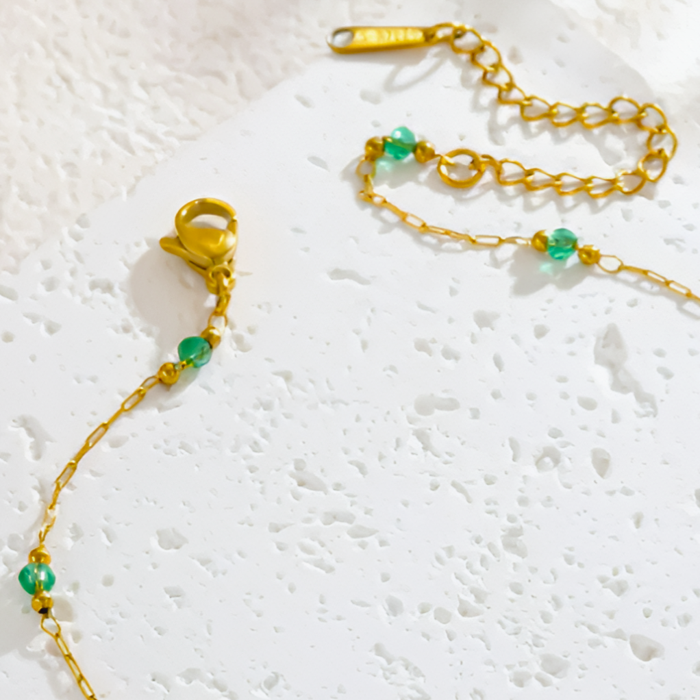 Seashell Bead Anklet (Gold)
