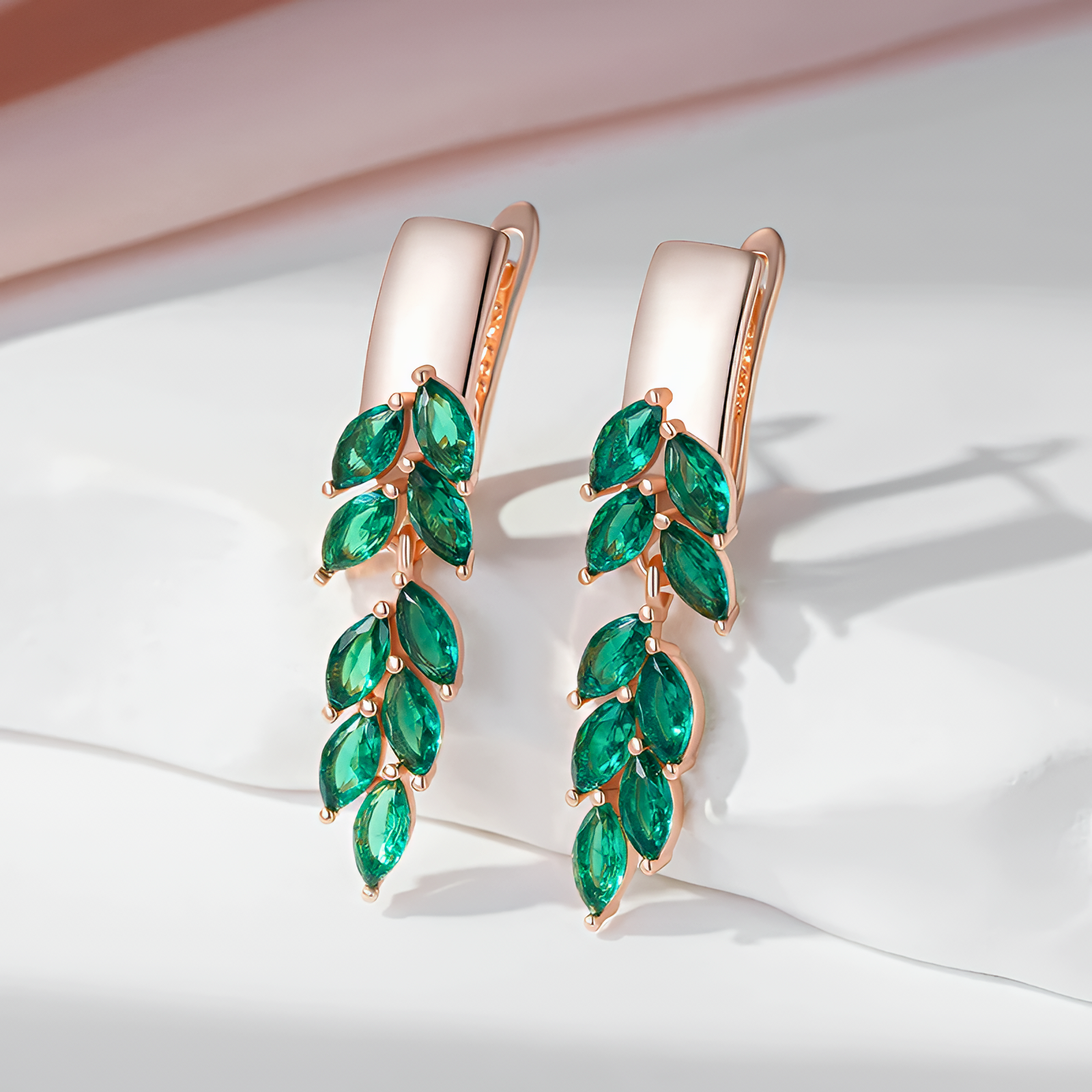 Laurel Drop Earrings (Rose Gold)