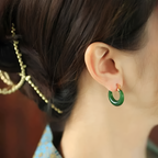 Chalcedony Hoop Earrings
