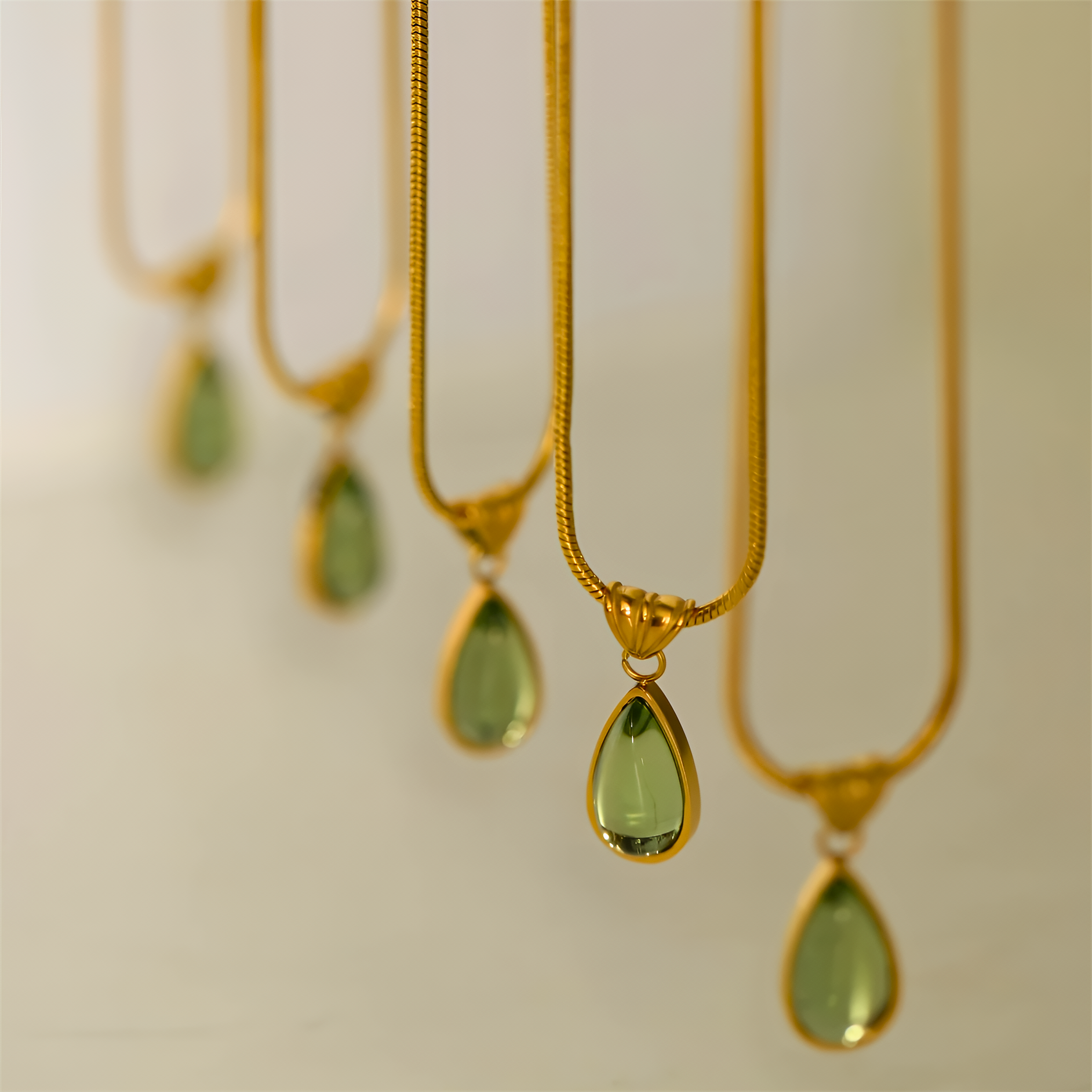 Ocean Teardrop Pendant (Gold)